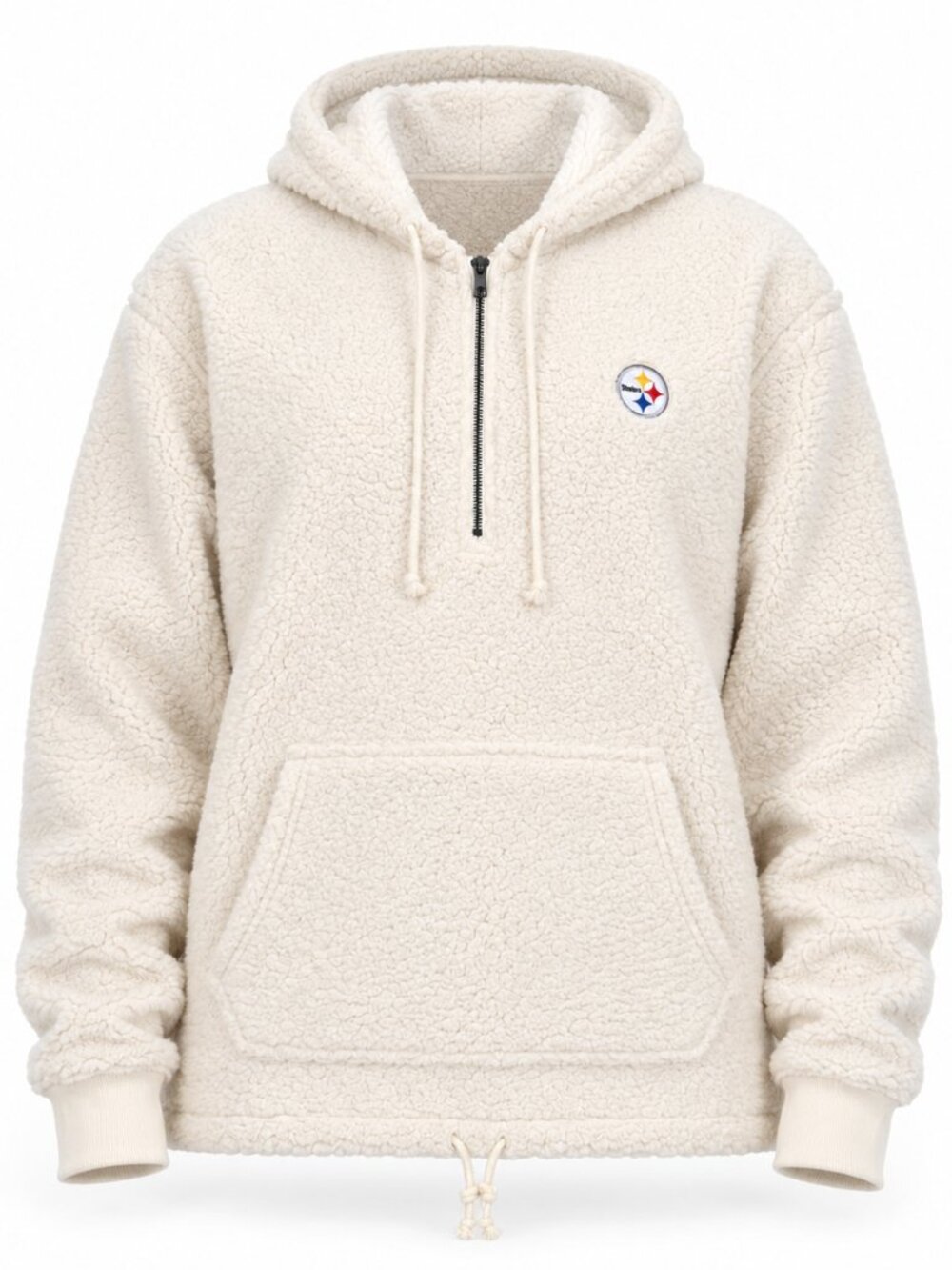 Pittsburgh Steelers NFL Team Apparel Sherpa Quarter Zip Hoodie Men’s L